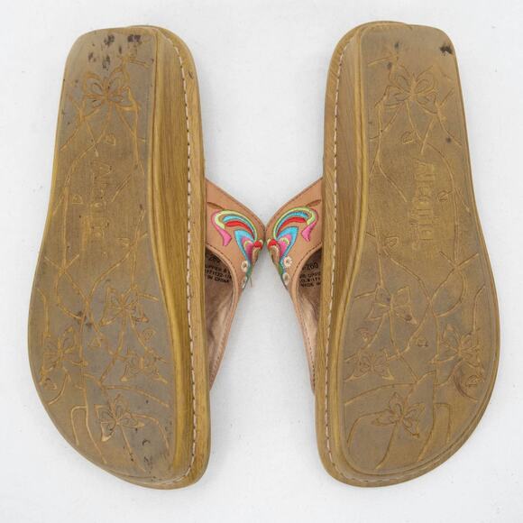 Alegria Vanessa Chrysalis Cognac Thong Sandals Size 37 US 7-7.5 - Picture 7 of 11